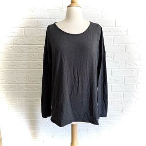 Lululemon Back Into It Long Sleeve Shirt Heathered Black Size 12